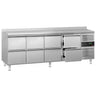 Kjølebenk ECO - 2230x700 mm - 553 l - med 8 skuffer - oppkant