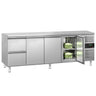 Kjølebord ECO – 2230 x 700 mm – med 3 dører – 2 skuffer
