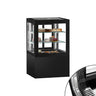 Konditormonter - 370 l - 810 mm - dobbeltglass - firkantet - med 2 hyller - LED-belysning - R290 - svart modell