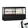 Konditormonter MADRID - selvbetjent - 710 l - 2 000 mm - dobbeltglass - firkantet - med 2 hyller - nattgardin | LED-belysning | R290 | klimaklasse 3 - svart modell