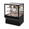 Kakevitrine TORONTO - 1300mm - svart front - LED-belysning - 3 hyller