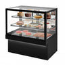 Kakevitrine TORONTO - 1500mm - svart front - LED-belysning - 3 hyller