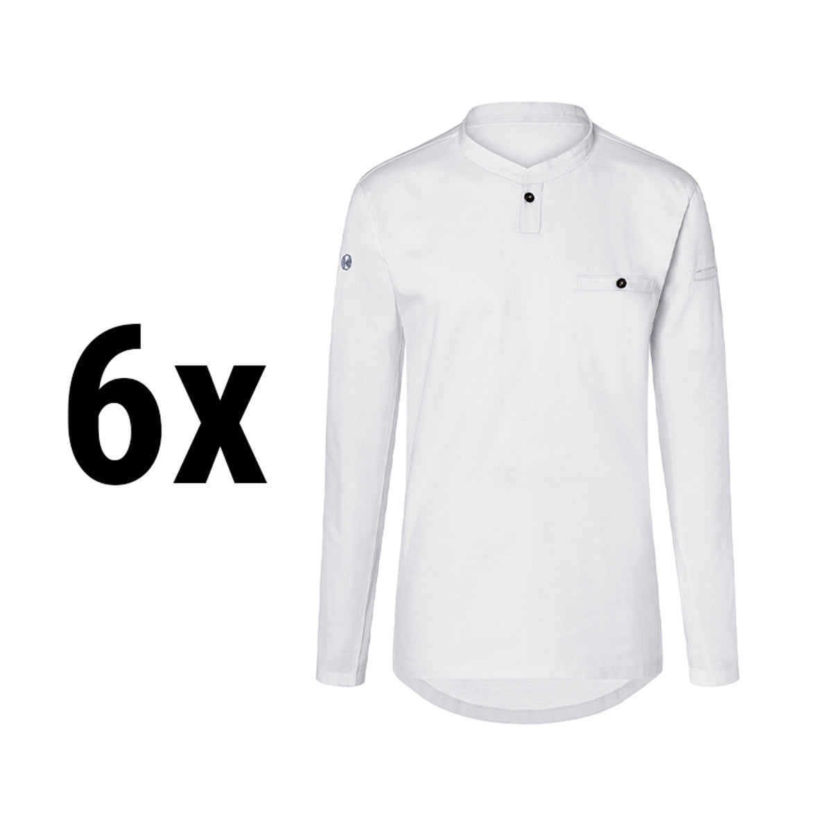 (6 Stykker) Karlowsky - Langermet Menns Arbeidsskjorte Performance - Hvit - Størrelse: 4XL