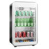 Minibar - 495 mm - 120 l - med glassdør & LED-belysning - svart