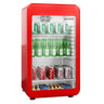 Minibar - 495 mm - 120 l - med glassdør & LED-belysning - rød