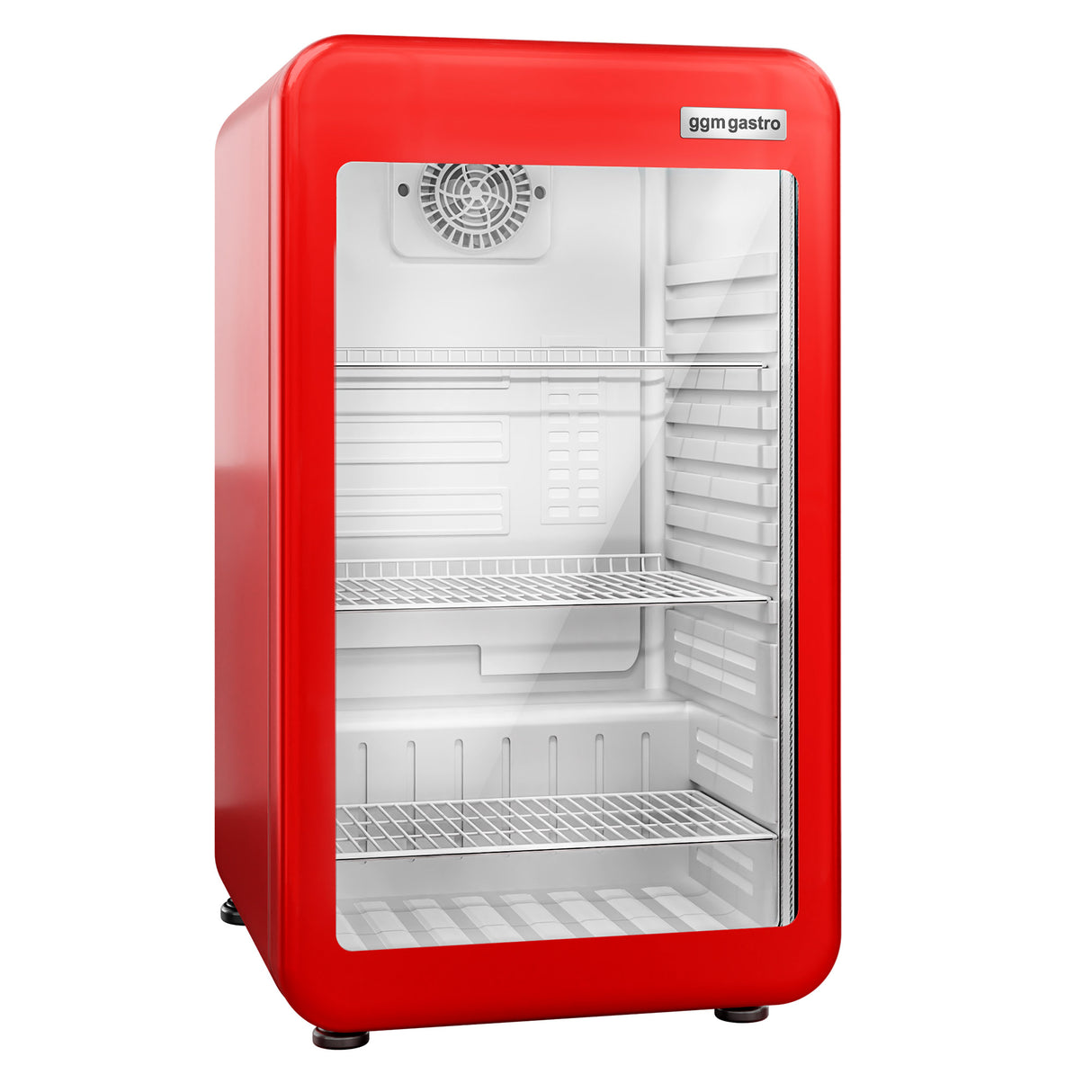 Mini kjøleskap - 113 Liter - med 1 glassdør - Rød