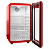 Mini kjøleskap - 113 Liter - med 1 glassdør - Rød