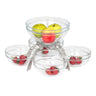 Buffetstativ - hvit - 5-etasjes - 360x360x360 mm - inkl. 5 glasskåler (4 stk. 200x200 mm, 1 stk. 230x230 mm)