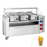 Profesjonell mobil kokestasjon - 1600x850 mm - høyde: 1170 mm - inkl. frityrkoker, flatgrill og vannbad
