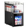 Melkekjøler - 300 mm - 15 l - digitalt display - med 1 glassdør & LED-belysning - inkl. melkegjennomføring - svart