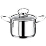 Kasserolle - i rustfritt stål - 1,20 l - Ø 140 mm - Høyde: 80 mm - med lokk