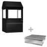 Kullgrill TORONTO - 1 110 mm - svart front - svart granittarbeidsplate - varmeskjerm i herdet glass - 2 grillrister