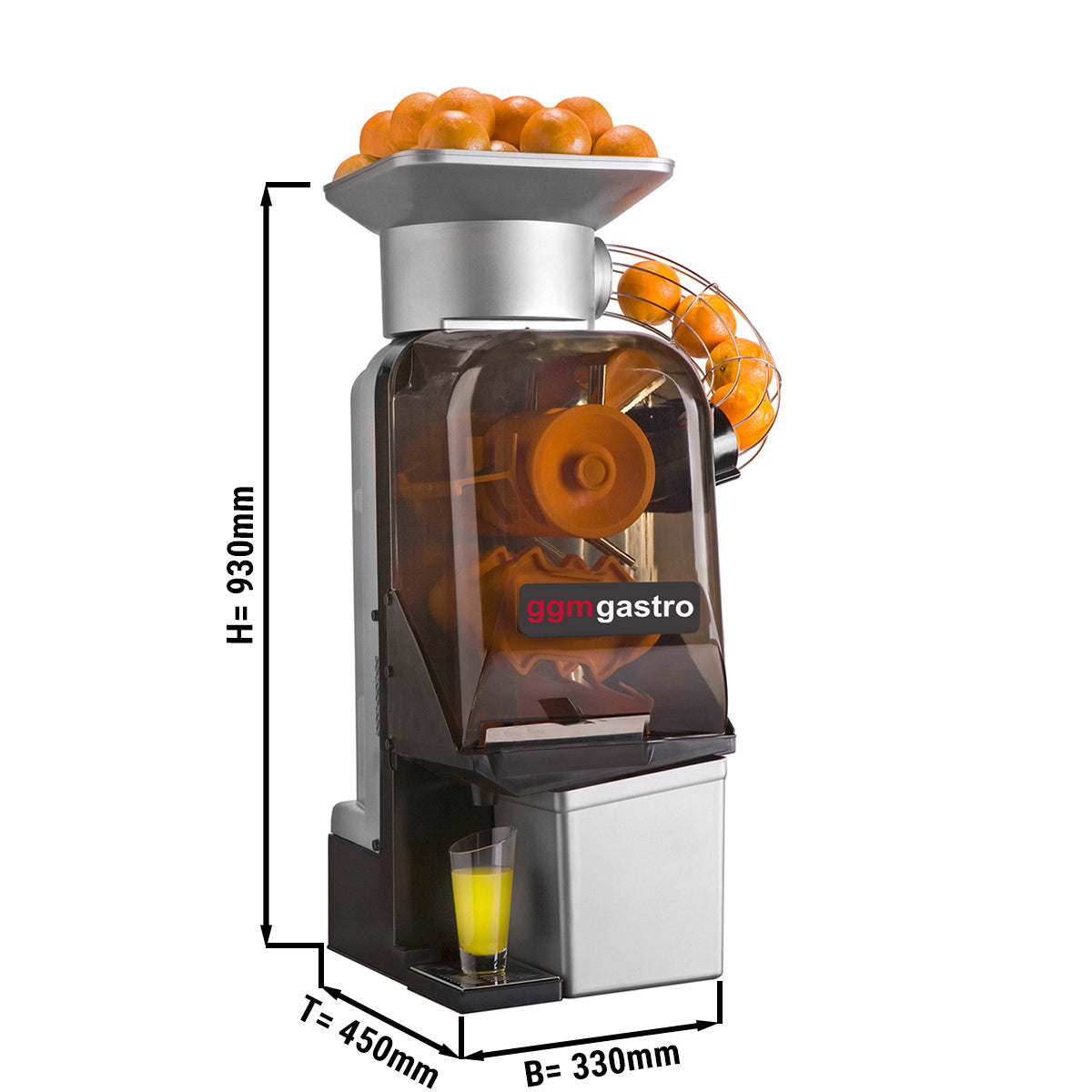 Elektrisk appelsinpresse - sølv - automatisk parring - inkludert automatisk rengjøringsmodus