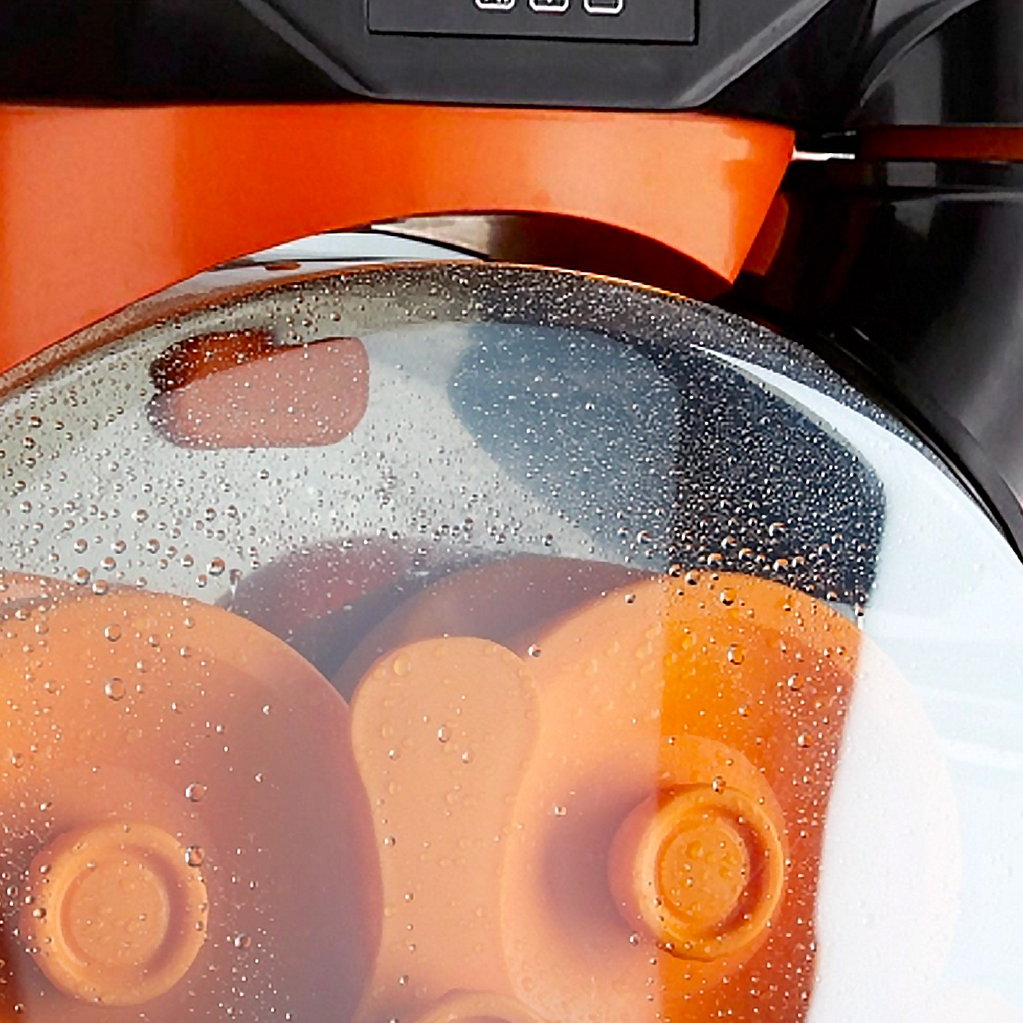 Elektrisk appelsinpresse - oransje - Automatisk parring - inkludert avløpskran og rengjøringsmodus
