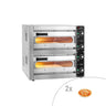 Elektrisk mini-pizzaovn - 530x430 mm - 1+1x Ø 33,5 cm - opptil 310 °C - manuell