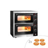 Elektrisk mini-pizzaovn - 590x580 mm - 4+4x Ø 20 cm - opptil 350 °C - manuell - svart