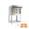 Elektrisk pizzaovn - 990x1210 mm - 4+4x Ø 33 cm - opptil 400 °C - manuell - inkl. hette og understell
