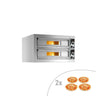 Elektrisk pizzaovn - 990x990 mm - 4+4x Ø 33 cm - opptil 400 °C - manuell