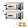 (2 stk.) Elektrisk pizzaovn - 724x644 mm - 4x Ø 24 cm - opptil 450 °C - manuell - stabelbar - 8 pizzaer/time