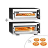 (2 stk.) Elektrisk pizzaovn - 990x895 mm - 4x Ø 35 cm - opptil 450 °C - manuell - stabelbar