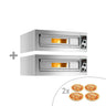 (2 stk.) Elektrisk pizzaovn - 4x Ø 33 cm - opptil 400 °C - manuell