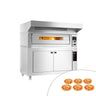 Elektrisk pizzaovn - 1420x1320 mm - 6x Ø 33 cm - opptil 400 °C - manuell - 6 pizzaer/time - inkl. hette og gjæringsskap