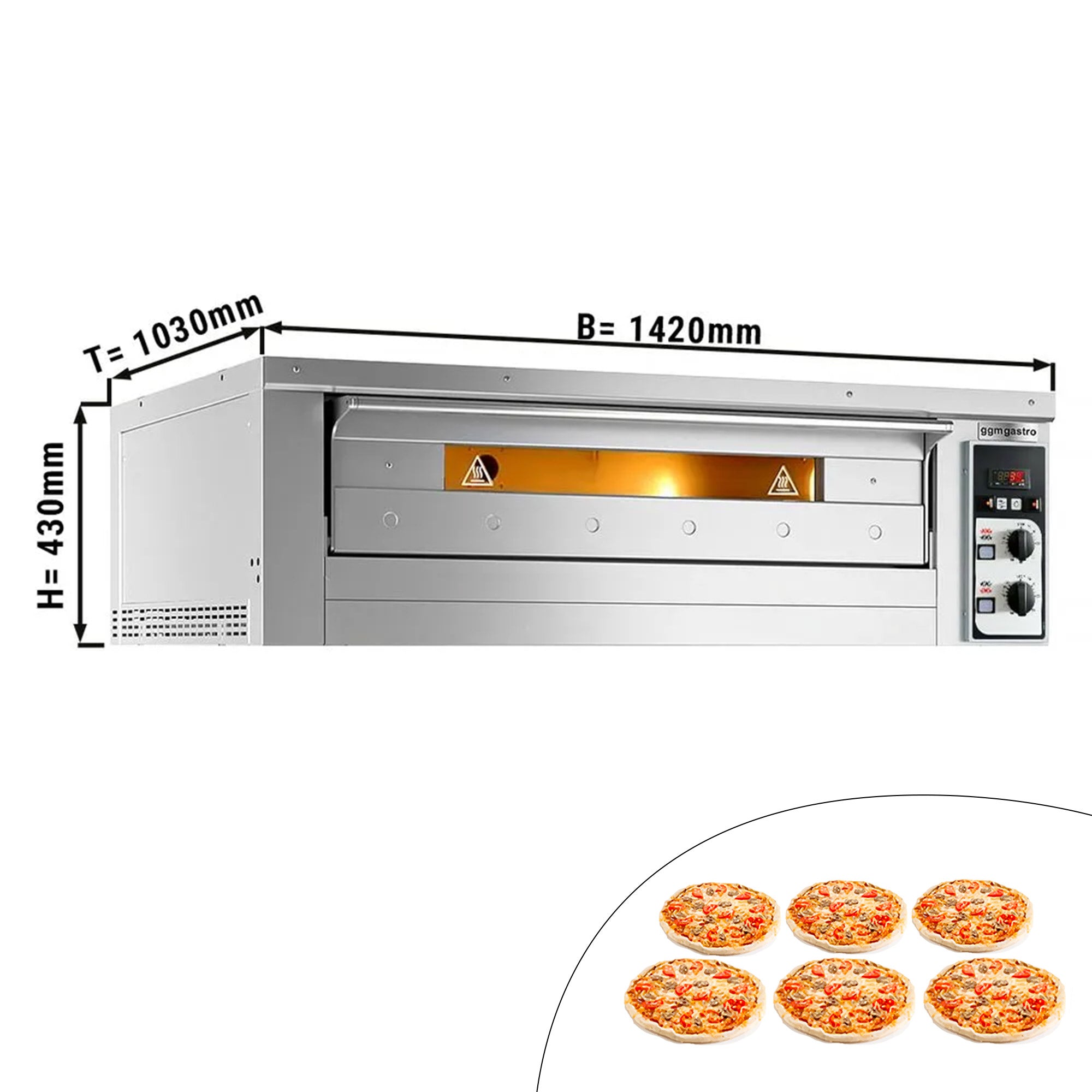 Pizzaovn 6 x 33 cm