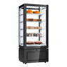 Displaymonter - 457 l - 805 mm - 1 glassdør - firkantet - med 5 hyller - LED-belysning - R290 - svart modell