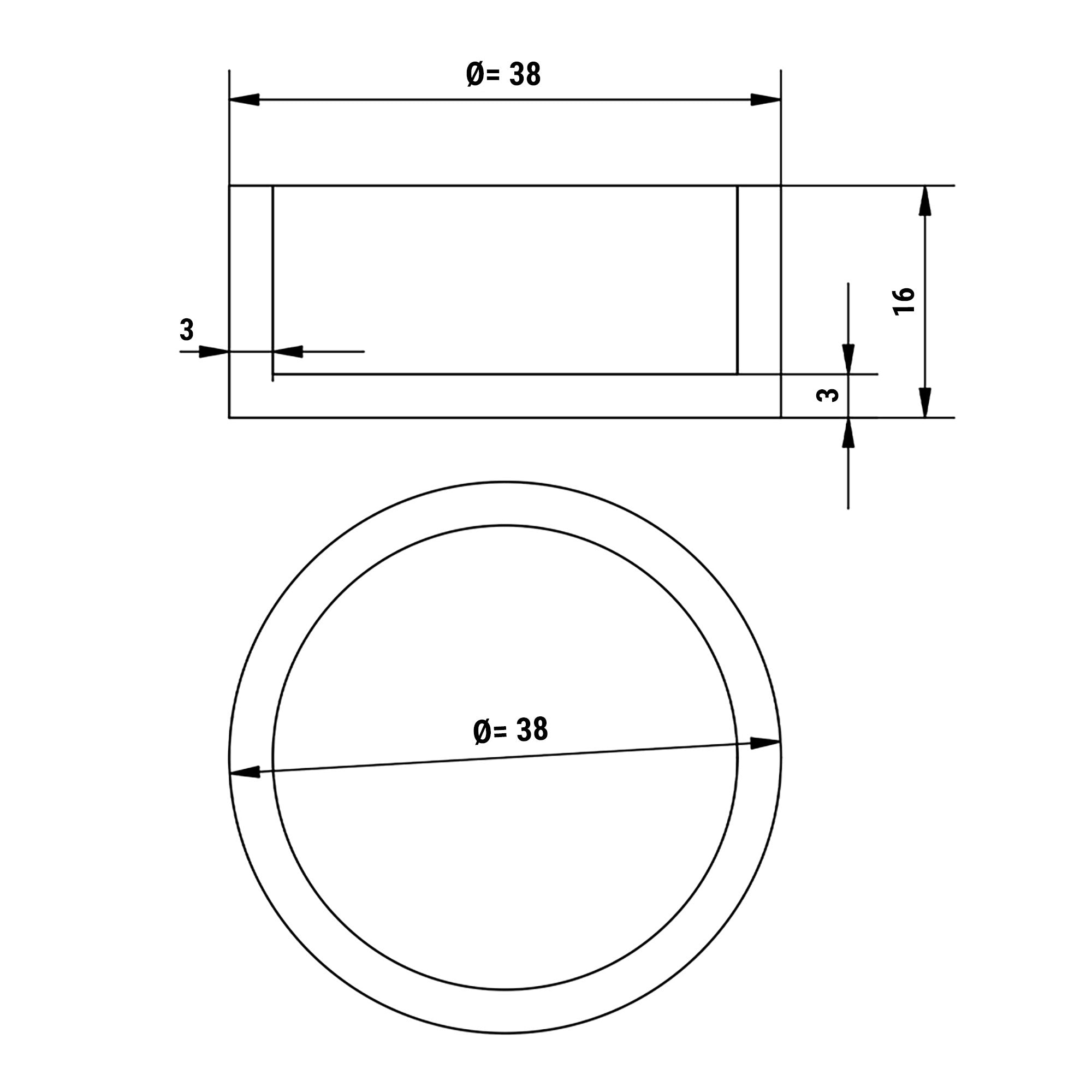 Tallerken for Tartelettmaskin - Form: Rund - Ø 37 mm / Høyde: 16 mm