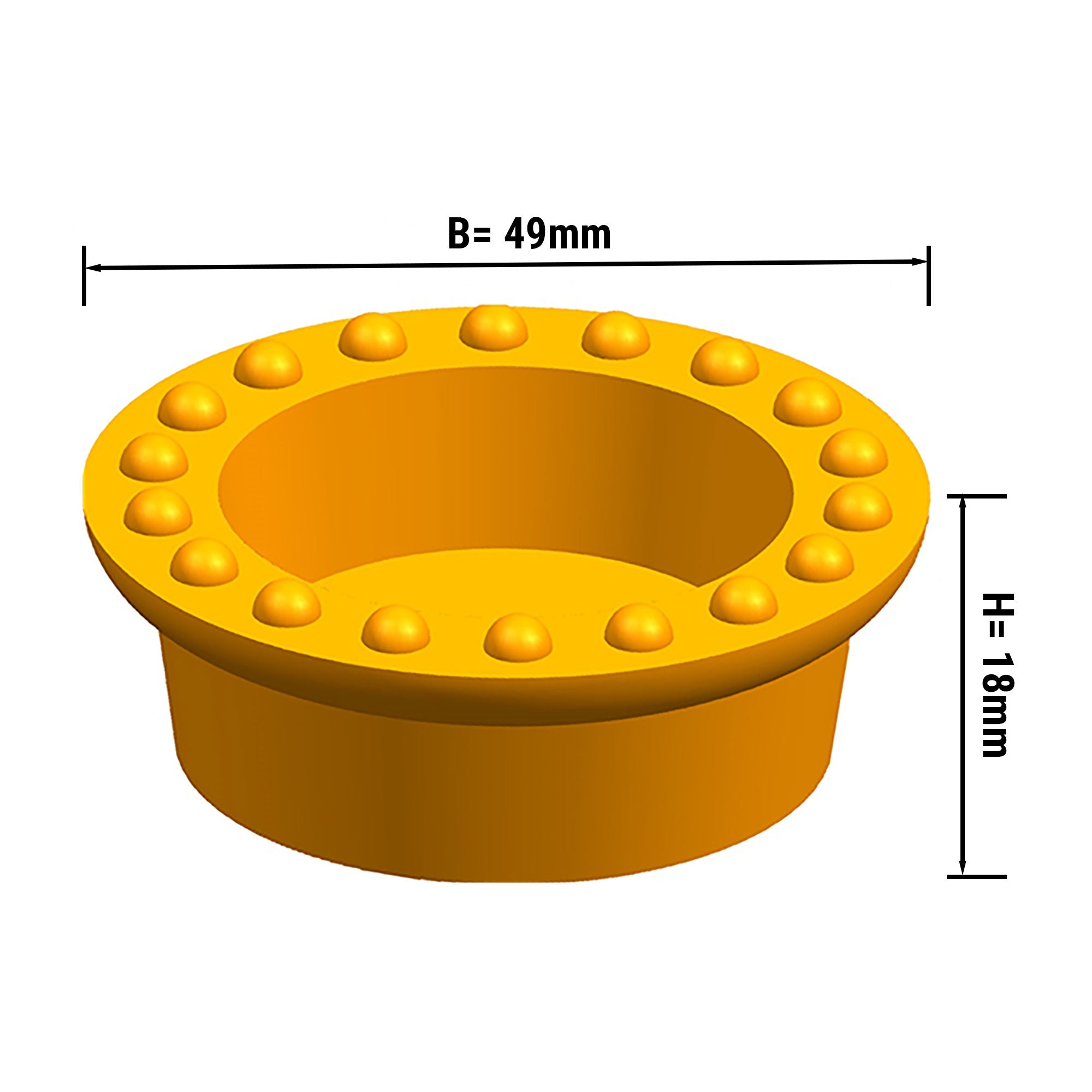 Tallerken for Tartelettmaskin - Form: Rund - Topp Ø: 49 mm, Bunn Ø: 38 mm / Høyde: 18 mm