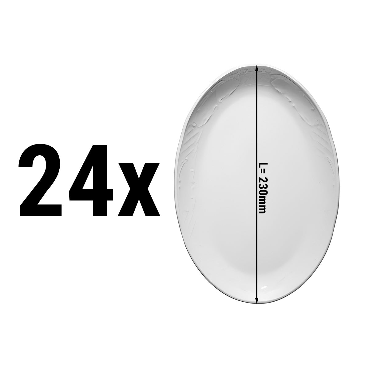 (24 Stykker) CLASICO - Tallerken/ Oval tallerken - Ø 28 cm