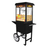 Popcornmaskin med vogn - 1,46 kW - 5 kg/time - med 1 kjele - svart