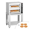 Elektrisk pizzaovn - 910x750 mm - 4+4x Ø 25 cm - opptil 450 °C - manuell - inkl. understell