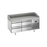 Pizzakjølebenk Premium PLUS - 1490x700 mm - granittplate - med 4 skuffer