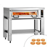 Elektrisk pizzaovn - 1462x1010 mm - 6x Ø 34 cm - opptil 450 °C - digitalt touchpanel - inkl. hette og understell