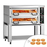 Elektrisk pizzaovn - 1480x1010 mm - 6+6x Ø 34 cm - opptil 450 °C - manuell - 12 pizzaer/time - inkl. hette og understell