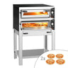 Elektrisk pizzaovn - 917x884 mm - 4+4x Ø 30 cm - opptil 450 °C - manuell - inkl. understell