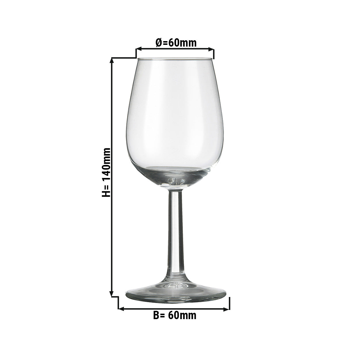 (12 stk.) Portvin/Sherryglass - VENICE - 140 ml - Gjennomsiktig