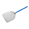 Pizzaspade - AZZURRA - aluminium - 30x30 cm - perforert - håndtak: blåeloksert skaft 60 cm