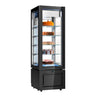 Displayfryser - 12 l - 600 mm - 1 glassdør - med 5 hyller - LED-belysning - R290 - svart modell