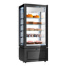 Displayfryser - 457 l - 805 mm - 1 glassdør - firkantet - med 5 hyller - LED-belysning - R290 - svart modell