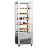 Displaymonter - 440 l - 675 mm - 1 glassdør - firkantet - med 5 hyller - LED-belysning|R290 - sølv