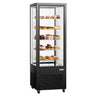 Displaymonter - 440 l - 675 mm - 1 glassdør - firkantet - med 5 hyller - LED-belysning|R290 - svart modell
