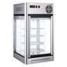 Konditormonter - bordmodell - 108 l - 470 mm - 1 glassdør - avrundet - med 4 roterende hyller - LED-belysning - sølv