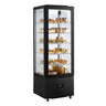 Displaymonter - 402 l - 590 mm - 1 glassdør - firkantet - med 5 hyller - LED-belysning - R290