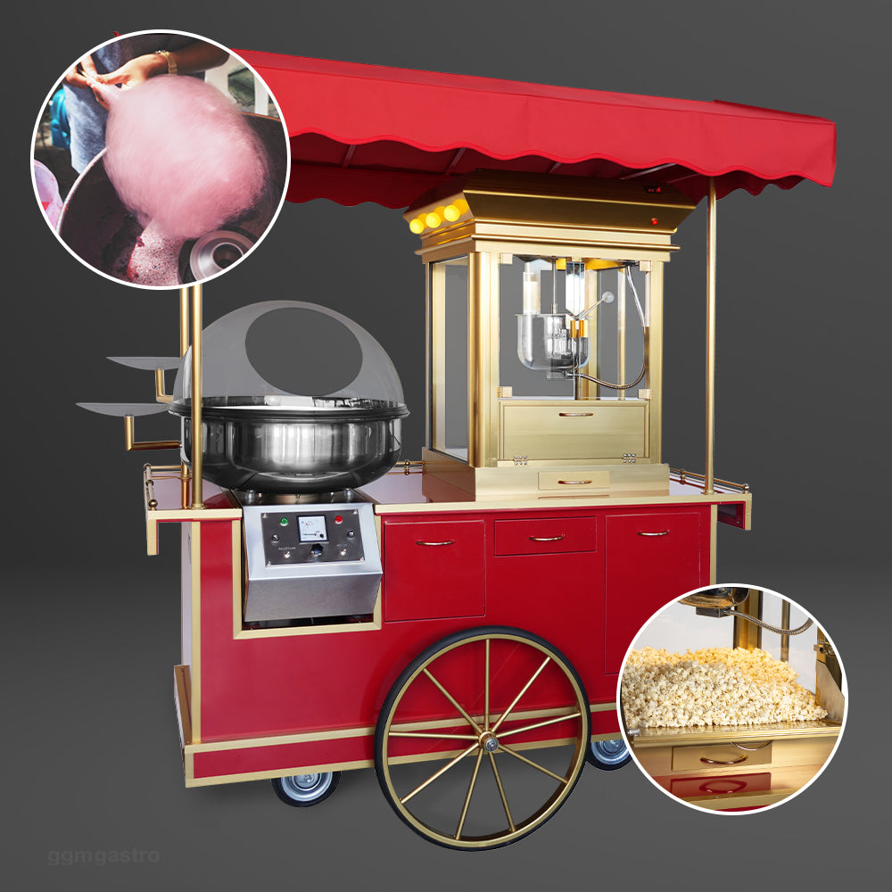 Popcorn / sukkerspinn vogn inkl. Belysning