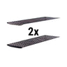 (2 stk.) Hylleplater - 850x40 mm - Dybde: 560 mm - 2 hyller - risthyller - grå - Maks belastning totalt: 600 kg