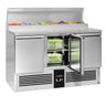 Saladette PREMIUM - 1368x700 mm - 3 dører - med lokk - for 8x GN 1/6 beholdere