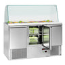 Saladette ECO - 1368 mm - 3 dører - med høyt glassoverbygg for 4x GN 1/1