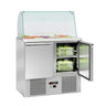 Saladette American Style ECO - 900 mm - 240 l - 2 dører - med høyt glassoverbygg for 2x GN 1/1 & 3x GN 1/6